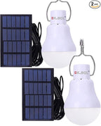 Solar Powered lamp Rechargeable Led Light Bulb for Outdoor Camping Torch Hiking Chicken Coop Pet House Barn Balcony Deck Indoor Night Light Emergency Bulbs Portable Lantern Torch 2 pcs