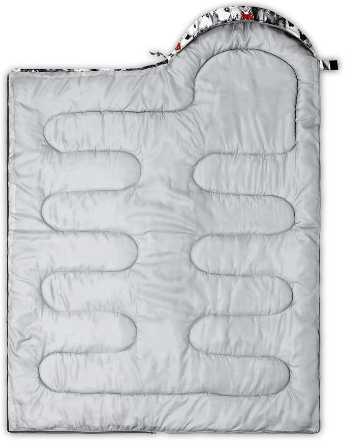 QOOMO Camping Sleeping Bags,3 Season Warm & Cool Weather,Lightweight,Waterproof Sleeping Bags for Adults & Kids,Traveling,and Outdoors,Camping Gear Equipment