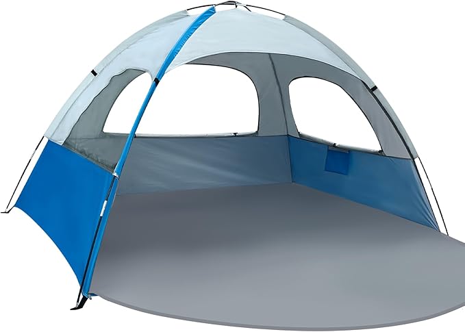 NXONE Beach Tent Sun Shelter with UPF 50+ UV Protection, Lightweight Easy Setup Portable Beach Canopy for Family, Large Space for Beach, Camping & Outdoor, 3/4/6 Person