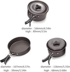 Camping Cookware Camping Pot Outdoor Cooking Set Mountaineering Backpacking Tableware Kit for Travel Hiking Picnic Black Picnic Utensils