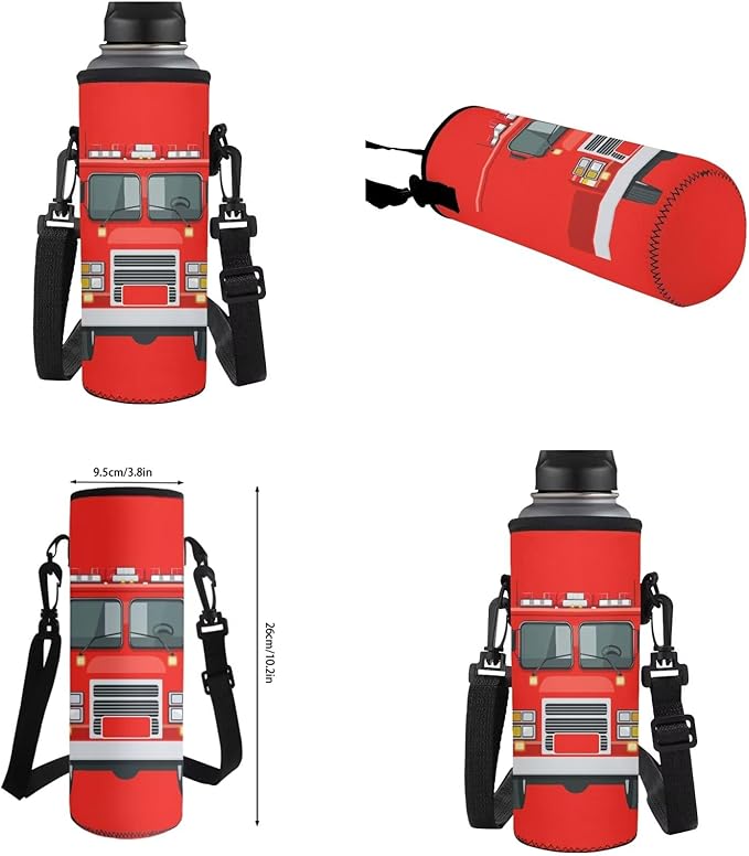 Backpack for Boys with Lunch Box Fire Engine Elementary School Backpack for Boys Large Capacity 4-in-1 Set for Primary Kids Casual Daypack Tote Bags