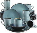 GaRcan Dinner Plate Tableware Set Vintage Ceramic Stoneware Set with Dinner&Dessert Plate,Bowl,Coffee Cups/Green-48-Piece (Green32piece)