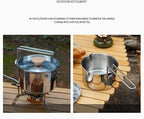 Camp Kettle, 1L Camping Pot with Foldable Handle, 304 Stainless Steel Camping Kettle for Outdoor Cooking, Backpacking Pot for Campfire, Stove - Ideal Portable Cookware for Camping, Hiking, Picnic