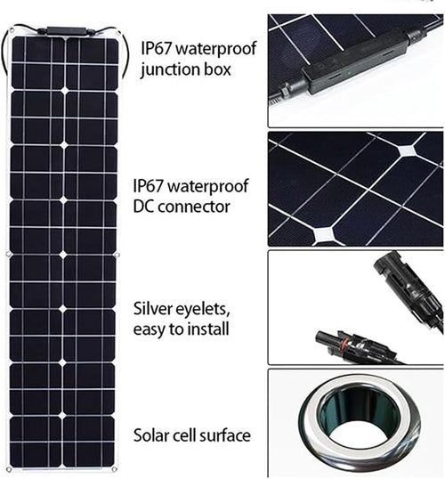 1000W Solar Panels 12V Flexible Solar Panel Kit, Complete Portable Solar Battery Charger Phone with 100A Controller Camping Home