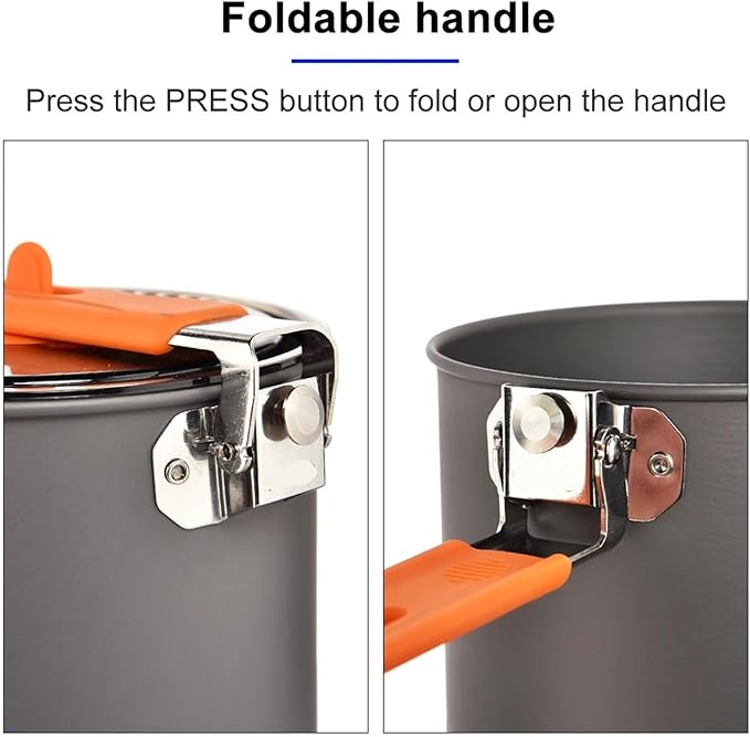 Tableware,Compatible for Camping 1.6L Pot Tourist Dishes Tourism Hiking Picnic Cooking Supplies Equipment Cookware Trekking