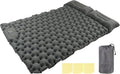 Camping Sleeping Pad Gray Waterproof Nylon Ergonomic Support Foot Press 60S Inflating Sleeping Mat for Outdoor Camping