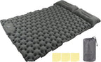 Camping Sleeping Pad Gray Waterproof Nylon Ergonomic Support Foot Press 60S Inflating Sleeping Mat for Outdoor Camping