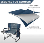 Timber Ridge XXL Directors Chair, 600lbs Capacity Heavy Duty Folding Camping Chair with Side Table & Insulated Pocket, Oversized Portable Chair with Carry Strap
