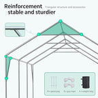 ADVANCE OUTDOOR 12x20 ft Heavy Duty Carport Potable Car Canopy Garage Party Tent Boat Shelter, Adjustable Height from 9.5 ft to 11 ft, Green