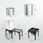 ROVSUN 30QT Turkey Fryer with 54000BTU Propane Gas Stove, Outdoor Aluminum Deep Fryer & Seafood Boiler for Crawfish crab Boiling with Lifting Hook, Turkey Rack, Basket, Marinade Injector, Thermometer