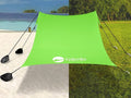 Beach Canopy Windproof Design, Sun Shelter UPF50+ Portable Family Tent with 6 Sandbags Anchors 10x10 FT 2 Pole Pop Up Outdoor Shelter for Beach, Camping, Fishing, Backyard