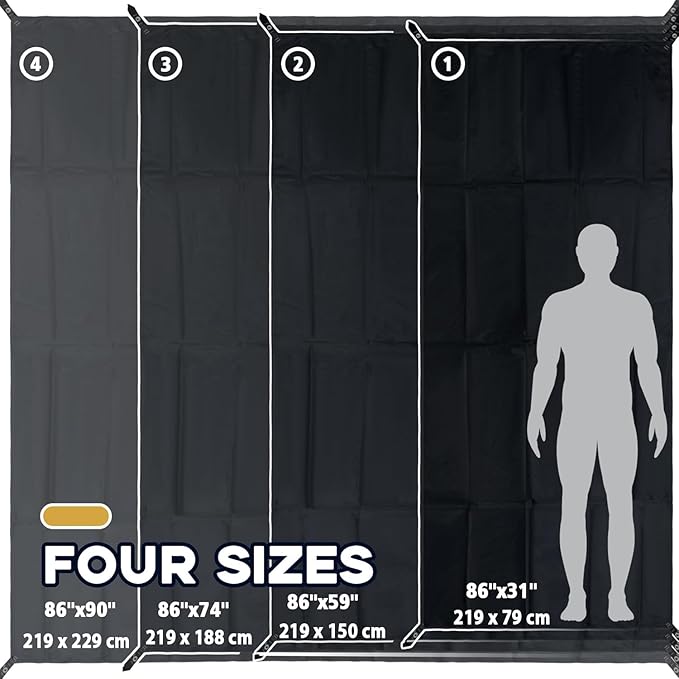 Camping Tent Footprint - 86'' x 31'', Waterproof Ground Sheet Mat for Tent - Ultralight Tarp for Hiking, Backpacking, and Beach Use