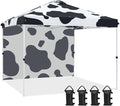 EAGLE PEAK Commercial Canopy 10x10 Pop Up Canopy Tent with 1 Sidewall, Easy Setup Heavy Duty Instant Event Shelter for Vendors & Markets, Outdoor Sun Shade, Cow Print