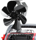 Wood Stove Fan Heat Powered, 6-Blade Thermoelectric Non-Electric Silent Operation Aluminum Fireplace Fan With Bracket Fixed On Propane Heater For Pellet Stoves Camping/Picnics/Indoor/Outdoor Black