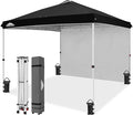 EAGLE PEAK Commercial Canopy 10x10 Pop Up Canopy Tent with 1 Sidewall, Easy Setup Heavy Duty Instant Event Shelter for Vendors & Markets, Outdoor Sun Shade, Black