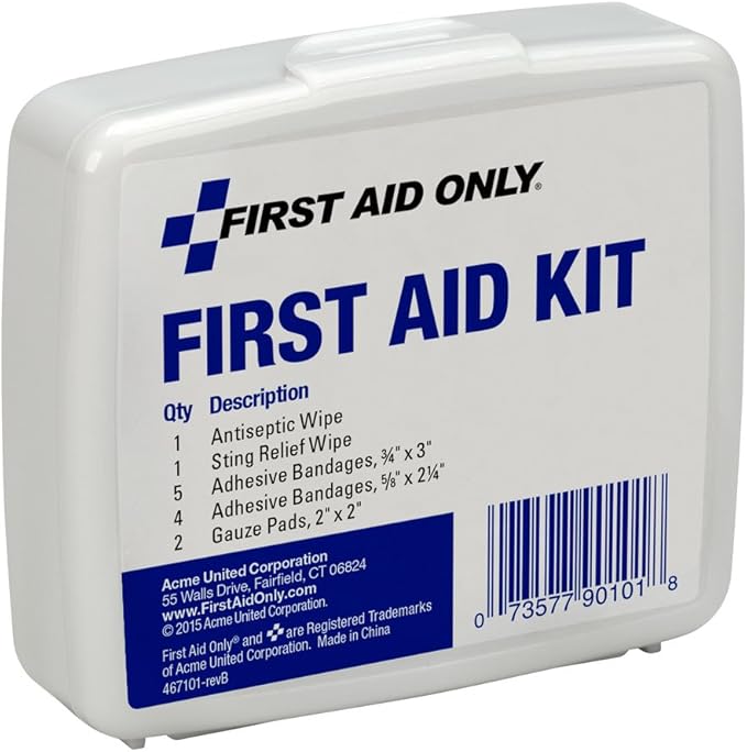 First Aid Only PhysiciansCare On-The-Go Emergency First Aid Kit for Home, Work, and Travel, 13 Pieces (Pack of 6)