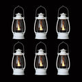 White Mini Lanterns Decorative 6-Pcs for Wedding & Ramadan, Eid, Small Elegant Lantern with LED Light for Western Cowboy Parties, Camping Baby Shower Birthday Party, Centerpiece Table