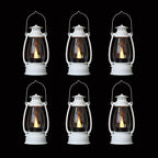 White Mini Lanterns Decorative 6-Pcs for Wedding & Ramadan, Eid, Small Elegant Lantern with LED Light for Western Cowboy Parties, Camping Baby Shower Birthday Party, Centerpiece Table
