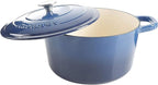 Crock-Pot Artisan 7-Quart Round Enameled Cast Iron Dutch Oven – Sapphire Blue, Durable Heavy-Duty Cookware for Slow Cooking, Baking, Roasting with Lid