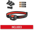 Coast® FL19 365 Lumen Dual Color (White & Red) LED Headlamp, Batteries & Hard Hat Clips Included, Black (Pack of 2)