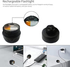 Vergissm Rechargeable Headlights Compatible with Croc, 2 PCs LED Flashlight, Waterproof Hands Free Flashlights with 3 Lighting Modes, Novelty Clog Lights for Camping, Dog Walking (White)