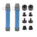 2 Pack Survival Water Filter Straw for Hiking & Camping, 2025 Personal Portable Water Purifier, 3000L Long Life, Includes Bottle & Hydration Bladder Adapters (2, Sky Blue, 3x3x19.3cm)