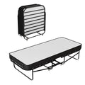 Spring Coil, 16-Inch Rollaway Folding Cot Bed with 5" Memory Foam Mattresses, Sturdy Metal Folding Frame, Fully Assembled, Great for Adults and Kids, Twin, White