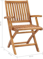 Folding Patio Chairs 6 pcs,Bistro Table and Chairs Outdoor,Pool Lounge Chairs,Tanning Chairs for Outside,Portable Camping Chair,for Porch, Patio, Lawn, Garden, Backyard, Deck, Solid Teak Wood