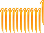 Hordion 12 Pack Plastic Tent Stakes, 9 Inch Heavy Duty Beach Tent Pegs Canopy Stakes for Camping Backpacking Gardening, Orange