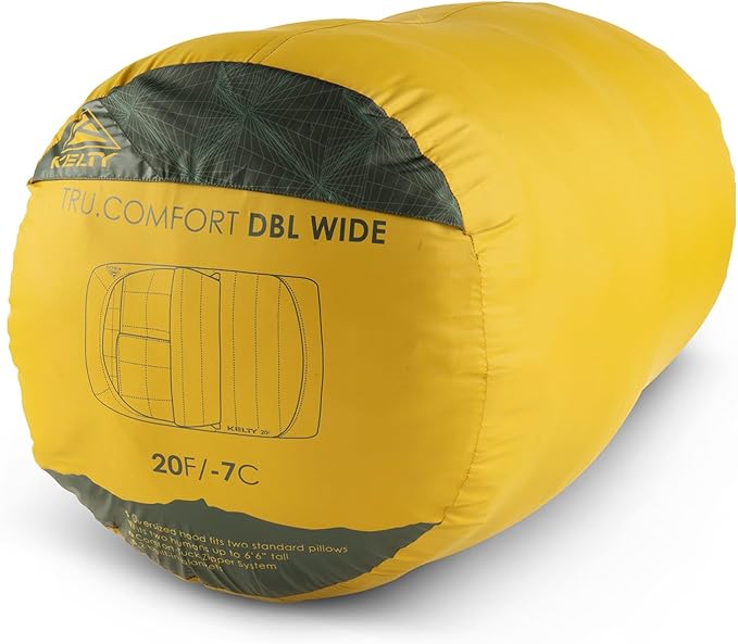 Kelty Tru.Comfort Doublewide 20 Degree Sleeping Bag – Two Person Synthetic Camping Sleeping Bag for Couples & Family Camping