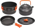 Compatible for Camping Cooking Set Cookware Travel Tableware Outdoor Picnic Teapot for 2-3 Peaple Non-Stick Pots Assorted Sets
