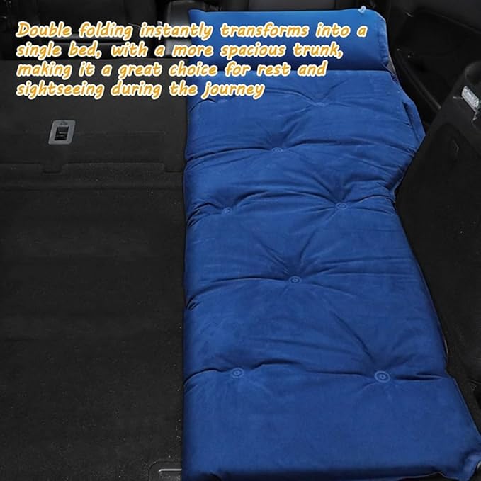Portable Inflatable Car Mattress,Inflatable Camping Air Mattress for Universal SUV,Folding Air Bed Cushion Car Mattress Camping Mattress for Car Sleeping Bed Travel(Color:Green)
