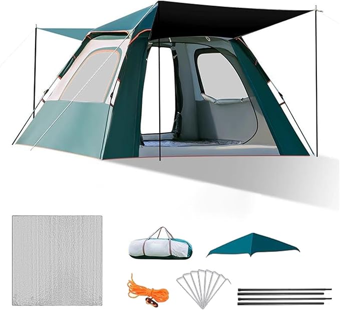Camping Tent, Family Cabin Tents,Family Dome Waterproof Backpacking Tent Easy Setup UV Cut Sun Shelter Tent, Instant Camping Tents, for Picnic,Camping. L Green