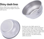 iBasingo 400ml Titanium Bowl Small Single Layer Rice Bowl Ultralight Tableware Gym Fitness Bowl Outdoor Camping Dinnerware Potable Stackable Kitchen Utensils Ti1105T