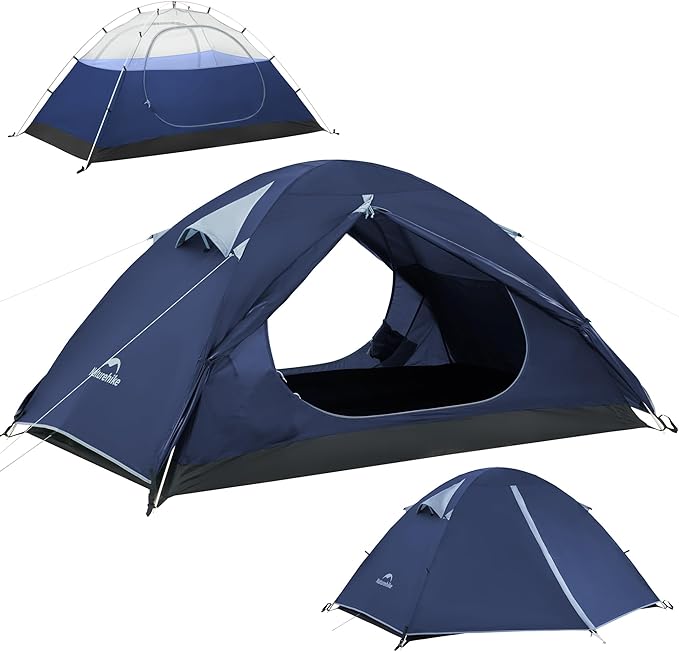 Naturehike Bleik 2-3 Person Camping Tent, Waterproof Double Layer Lightweight Backpacking Tents for Camping