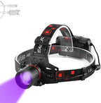 UV Headlamp Rechargeable, Headlamp Ultraviolet Light LED Blacklight Headlight 395nm Head Torch Zoomable for Night Fishing, Scorpions Hunting, Auto Oil and HVAC Leaks (UV+White Light)