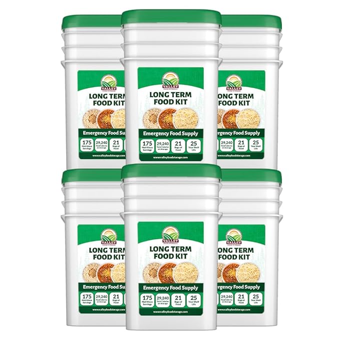 Valley Food Storage Long Term Food Supply Kit | 75g+ Daily Protein & 1,800+ Calories Per Day | Premium Emergency Survival Food with Freeze Dried Meals | 25 Year Shelf Life | Prepper Supplies & Camping Food