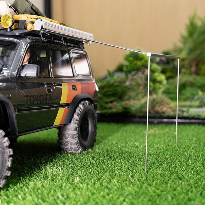 FMS Simulation Micro Scale Model Universal ARB Metal Tent Simulated Rest Side Awning for 1/8 1/6 1/10 RC Car Decoration Fake Props Accessory for RC Crawler Car