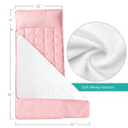 2 Pack Toddler Nap Mat with Fleece Blanket, Extra Large Kids Sleeping Bag for Preschool Daycare, Portable Travel Camping Nap mats Machine Washable Pink and Violet