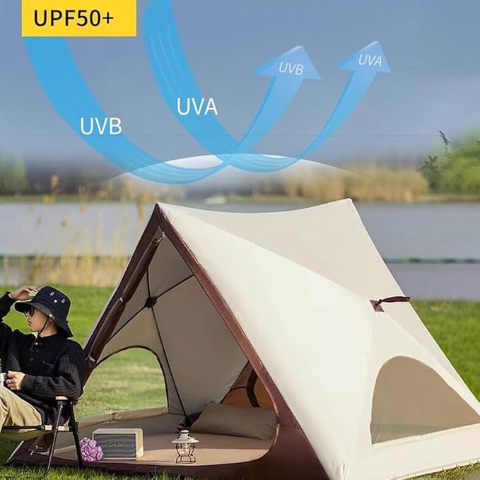 Backpacking Tent 2/3 Person Tents for Camping, Lightweight Backpacking Tent, Easy Setup Outdoor Tents for Family Camping Hunting Hiking Mountaineering Travel (Color : /Beige, Size : 2-3 Person)