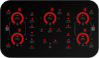 Empava Built-In Electric Induction Cooktop 36 Inch, Bridge-SYNC Element, Auto RapidHeat, 3 Preset Modes, Pan Sensor, Hardwired 208~240V, 50A, Black Vitro Ceramic Glass
