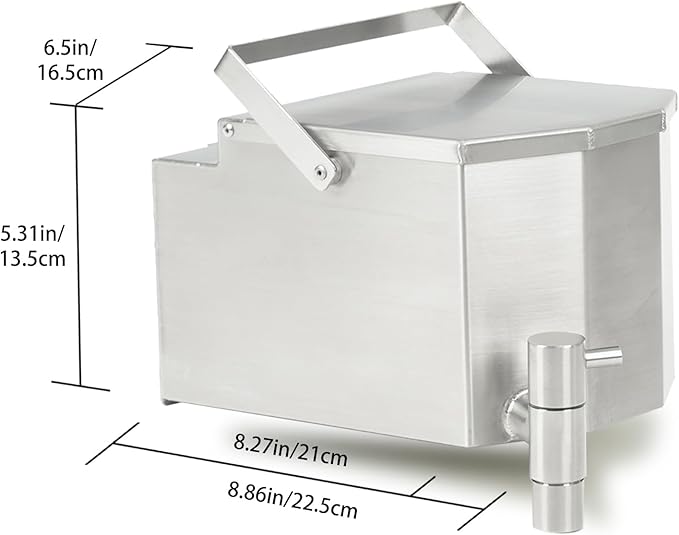 Hori 5 3L Tent Stove Water Tank, 304 Stainless Steel Side-Mount Hot Water Boiler with Spout, Compatible with Hori 5,Not for Hori 5 Max