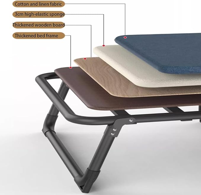 Portable Single Bed with Sponge Mattress, Comfortable Folding Camping Cot Foldable Emergency Sleeping Cot Guest Bed for Outdoor Home Office(Blue,180 * 59 * 30cm)