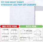 Joramoy Canopy Tent Sidewalls for 8×8 Pop Up Canopy, Instant Canopy SunWall with Waterproof and UV Protection Layer, Straight Leg Canopy Shade Wall, 1 Pack Sidewall Only(White)