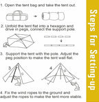 FIREHIKING Hot Camping Tent - Ultralight Tepee With Stove Jack for 1-2 Adults