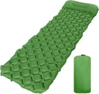 Ultralight Camping Inflatable Sleeping Pad - Built-in Headrest Air Cushion for Travel Hiking Outdoor Adventures(01Army Green)