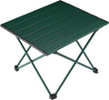 Tesouro Portable Camping Table,Folding Side Table Aluminum Top for Outdoor Cooking, Hiking, Travel, Picnic (Blackish Green-Medium)