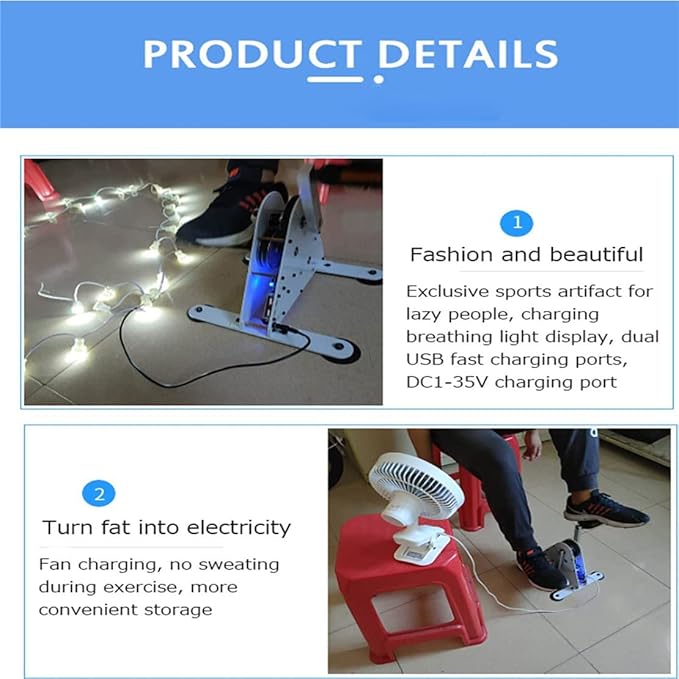 100W Hand Crank and Foot Pedal Power Generator with USB Interface - Portable Bicycle Charger for Camping, Hiking, and Emergency Power Supply