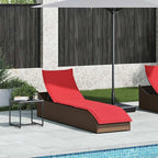 Folding Sun Lounger with Cushion and Storage Brown Poly Rattanpatio Recliner Camping Chairs Tanning chairSuitable for Garden Courtyard