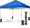 Sweetcrispy 10x10ft Pop Up Canopy Tent with 1-Person One Push Setup, Instant Portable Outdoor Shelter for Beach, Events, Camping – Includes Rolling Carry Bag, Blue